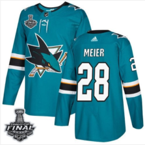Timo Meier Sharks Teal Heim Blau 2019 Stanley Cup Final Stitched